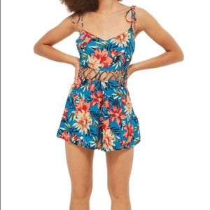 TOPSHOP-various SZ Crisscross Waist Floral Romper